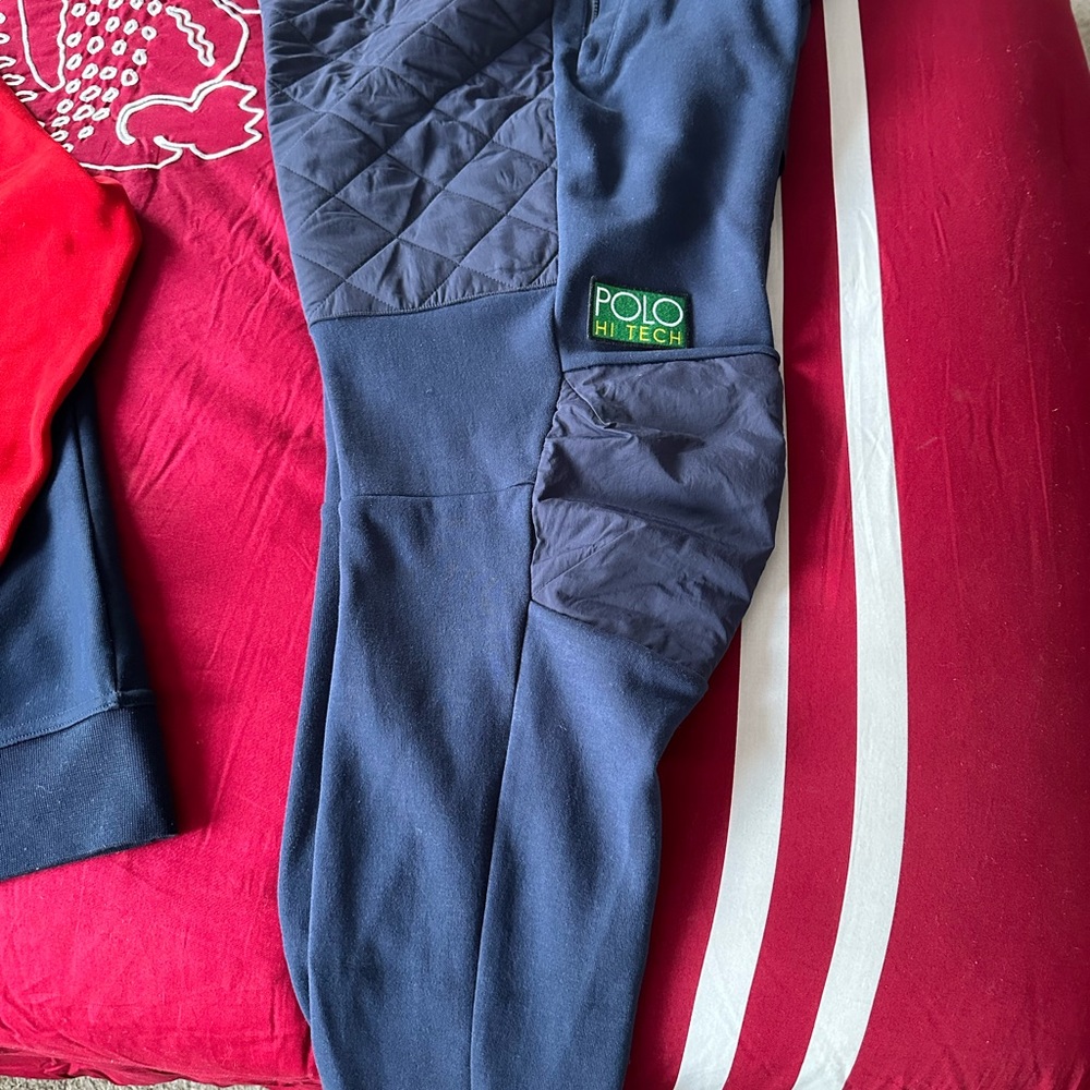 🔥🔥 Rare Polo by Ralph Lauren Yellow and Black Hoodie/Jogger Pants matching hat - Picture 4 of 11
